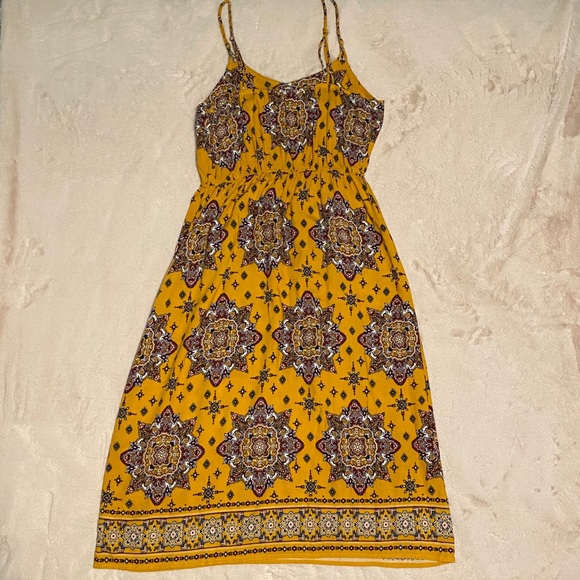 Pink Rose Yellow Sundress - Picture 3 of 3